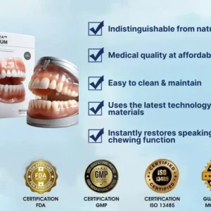 HZA™ Custom-Fit Premium Dentures – Full Set