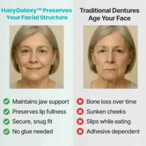 HazyGalaxy™ Soft Silicone Carbon Ceramic Teeth, Strong and White – Natural Look, Comfortable Fit